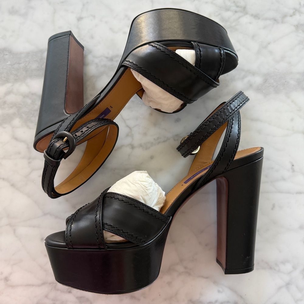 Ralph Lauren Collection leather platform sandals